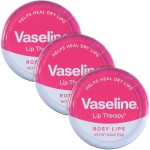 Vaseline Lip Therapy Rosy Lips Tin 3-Pack - Tinted Lip Balm for Soft, Smooth, Glossy Lips, 0.6 Oz Ea