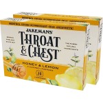 Jakemans Honey and Lemon Throat & Chest Lozenges Cough Drops - Cough, Sore Throat and Seasonal Distress Soothing Relief - Liquid Drop Shape - 24 Lozenges (Pack of 2)