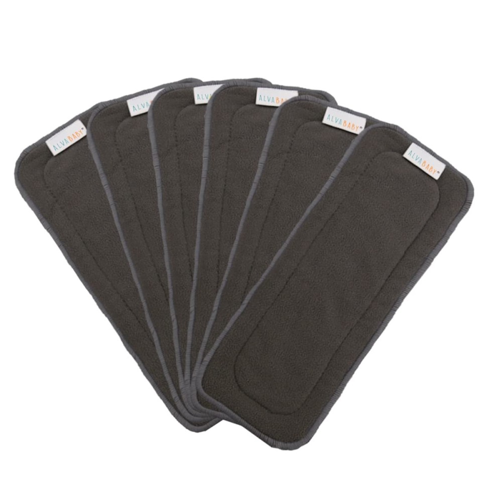 ALVABABY Reusable 5 Layers 6 Pack Inserts for Baby Cloth Diaper and Cloth Diapers Covers 6ZTN