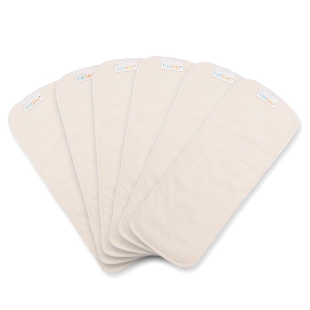 ALVABABY 6PCS Cloth Diaper Inserts - 5-Layer Super Soft Inserts for Diapers and Covers