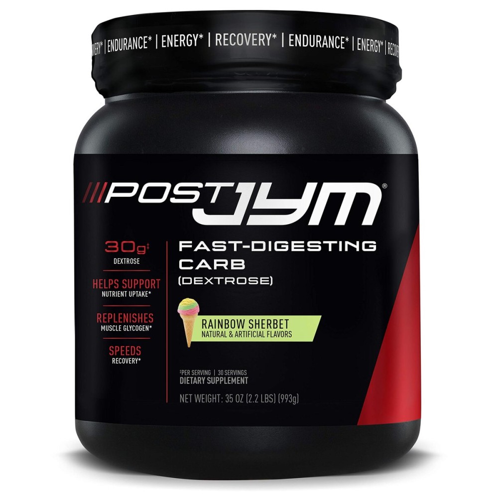 Post JYM Carb Fast Digesting Post Workout Recovery Powder | Pure Dextrose, Glycogen Replenishment, Athletic Performance, Muscle Growth | Rainbow Sherbet 30 Servings