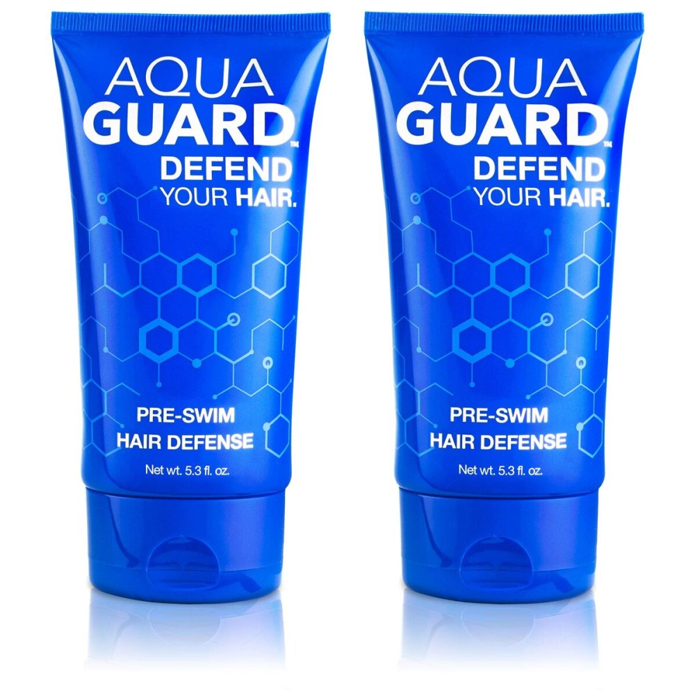 AQUA GUARD Pre-Swim Hair Defense | No More Swim Hair | Prevents Chlorine Damage + Softens Hair While Swimming | Made in California | Color Safe, Leaves Hair Smelling Great | 5.3 oz (2 Pack)