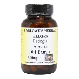 Barlowe\'s Herbal Elixirs Fadogia Agrestis Extract - 60 600mg VegiCaps - Stearate Free, Glass Bottle!