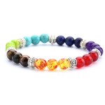 Hamoery Men Women 8mm Lava Rock 7 Chakra Beads Chakra Bracelet Braided Rope Natural Stone Yoga Bracelet Bangle