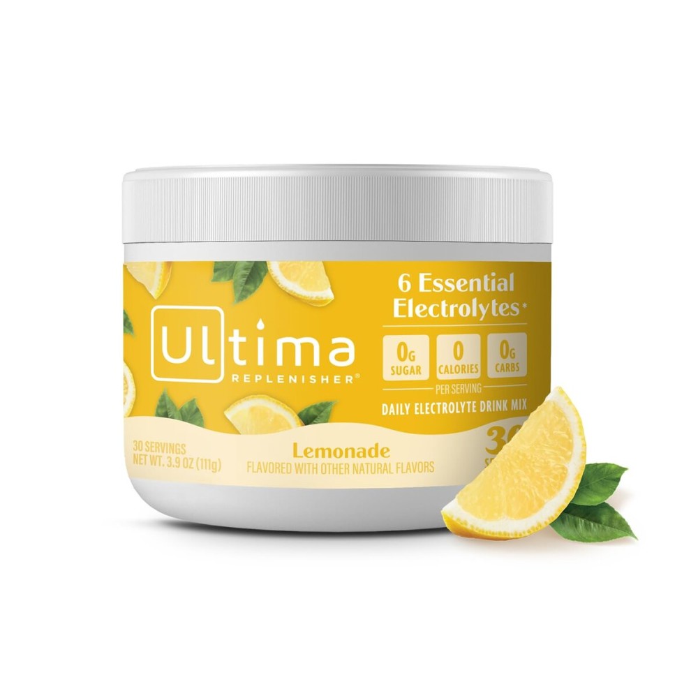 Ultima Replenisher Daily Electrolyte Powder Drink Mix - Sugar Free - Lemonade, 30 Servings - Hydration Powder with 6 Key Electrolytes and Trace Minerals - Keto Friendly, Vegan, Non-GMO
