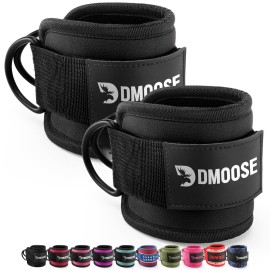DMoose Ankle Strap for Cable Machine - One Size Fit with Premium Padding, Workout Kickback Ankle Cuffs, Ankle Bands for Working Out, Booty Workouts, Leg Extension, Hip Abductors & Lower Body Exercises
