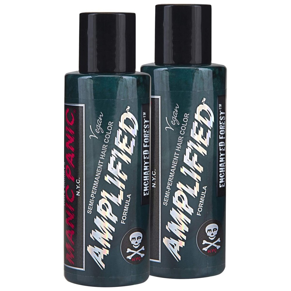 MANIC PANIC Enchanted Forest Hair Color - Amplified - (2PK) Semi-Permanent Hair Dye - Deep, Teal Green With Blue Undertones - For Dark & Light Hair - Vegan, PPD & Ammonia-Free For Coloring Hair