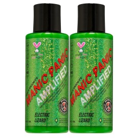 MANIC PANIC Electric Lizard Hair Color - Amplified - (2PK) Semi Permanent Hair Dye - Bright Neon Green Hair Color - Glows In Blacklight - Vegan, PPD & Ammonia-free For Coloring Hair for Men & Women