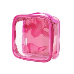 EzPacking Clear TSA Approved 3-1-1 Travel Toiletry Bag for Carry On/Quart Size Transparent Liquids Pouch for Airport Security/Reusable See Through Vinyl & PVC Plastic Organizer Men Women (Pink)