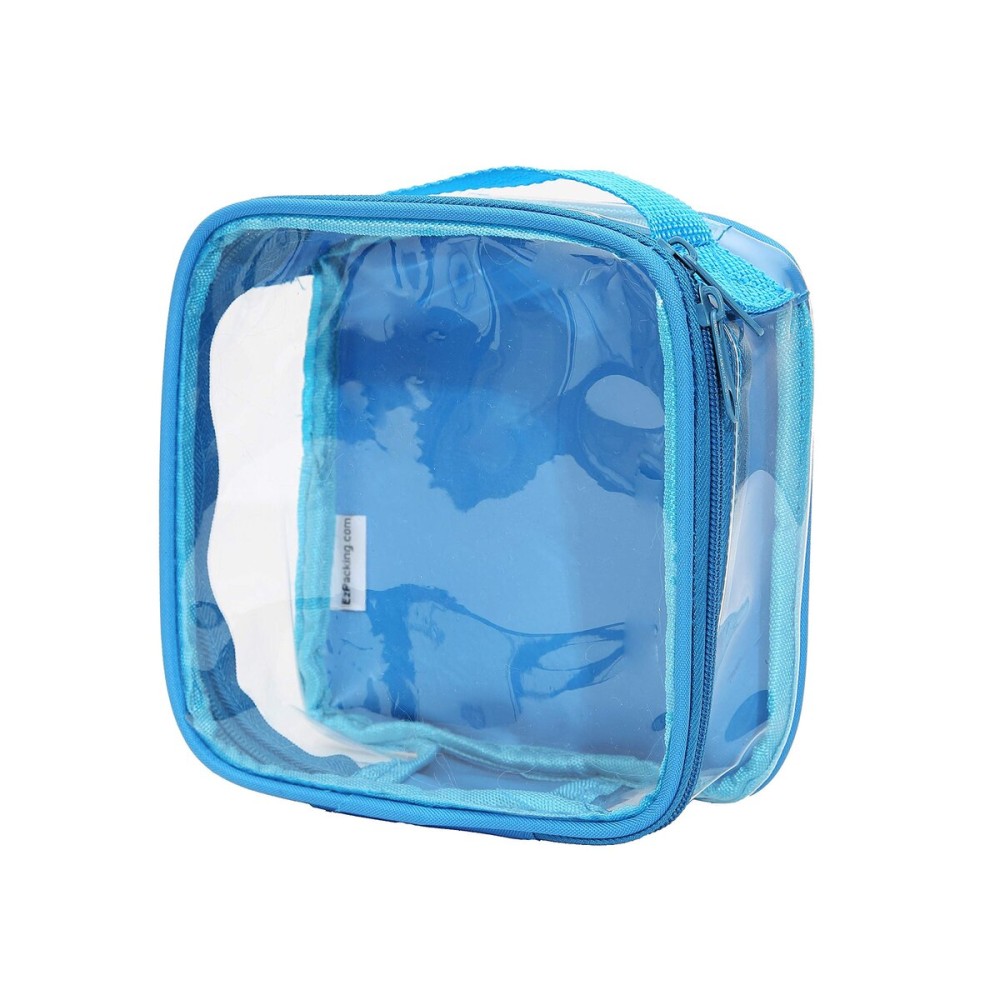 EzPacking Clear TSA Approved 3-1-1 Travel Toiletry Bag for Carry On/Quart Size Transparent Liquids Pouch for Airport Security/Reusable See Through Vinyl & PVC Plastic Organizer Men Women (Turquoise)
