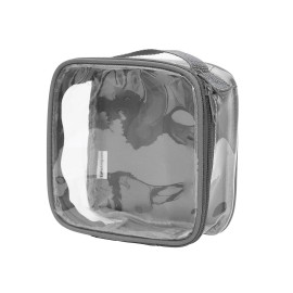 EzPacking Clear TSA Approved 3-1-1 Travel Toiletry Bag for Carry On/Quart Size Transparent Liquids Pouch for Airport Security/Reusable See Through Vinyl & PVC Plastic Organizer Men Women (Gray)