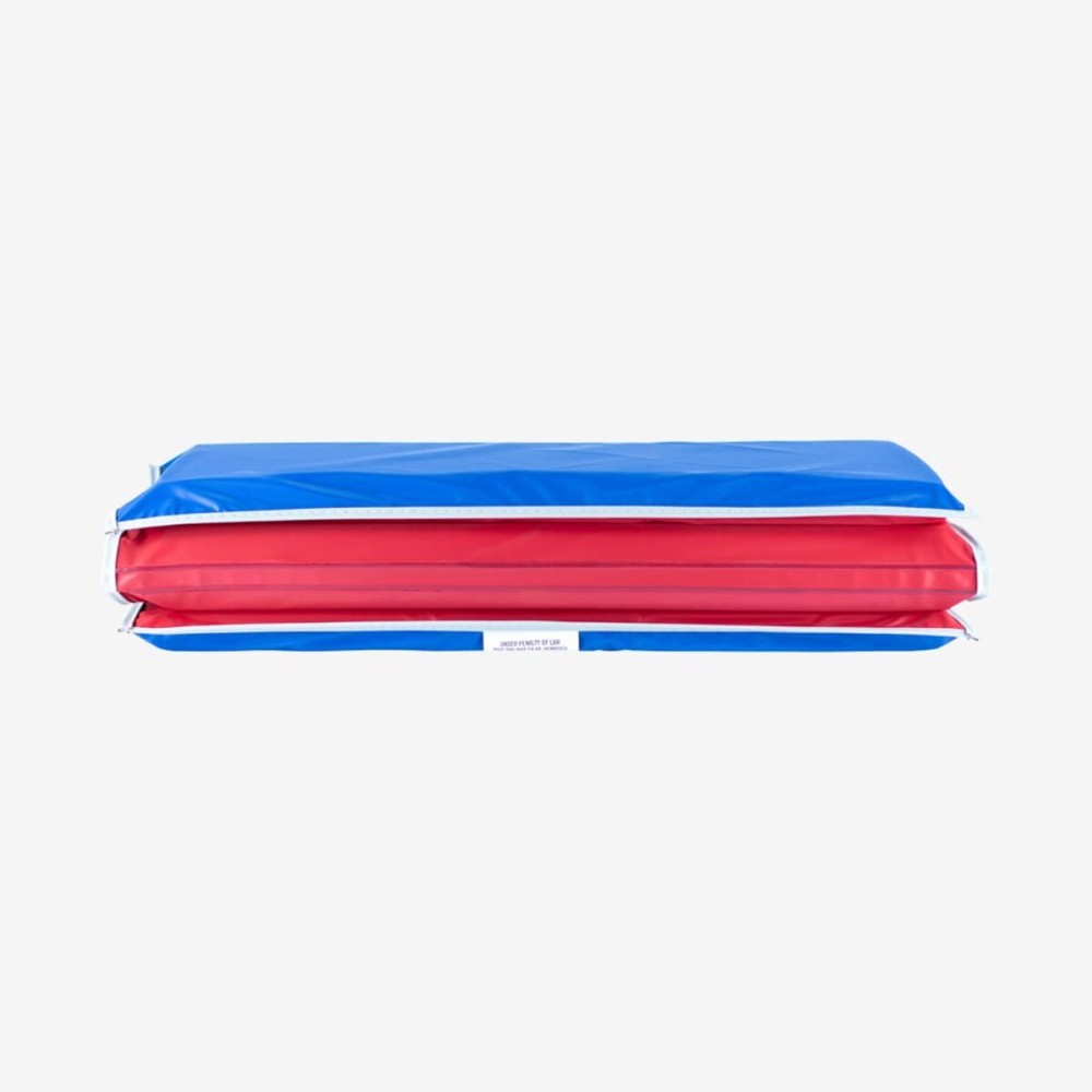 KinderMat, 1 Thick KinderMat, 4-Section Rest Mat, 45 x 19 x 1, Red/Blue with Grey Binding, Great for School, Daycare, Travel, and Home, Made in The USA