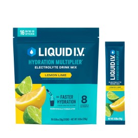 Liquid I.V. Hydration Multiplier - Lemon Lime | Electrolyte Powder Drink Mix | 1 Pack (16 Servings)