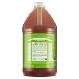 Dr. Bronner\'s - Organic Sugar Soap (Lemongrass, 64 Ounce) - Made with Organic Oils, Sugar and Shikakai Powder, 4-in-1 Use: Hands, Body, Face and Hair