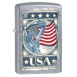 Zippo Pocket Lighter: Liberty Flag - Street Chrome 75666