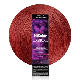 L\'OREAL TECHNIQUE HiColor Violet & Black Shades Permanent Hair Color - Anti-Breakage Ceramide R Complex, Multi-Lift With No Brassiness, For Dark Bases and Long Lasting Color, H20 Red Violet