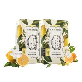 Panier des Sens - Lemon Blossom Shea Butter Bar Soap 2x 7oz/200g - Leaves Skin Moisturized and Fresh - 99% Natural & Enriched with Nourishing Shea Butter - Gentle Cleansing, Lovely Scent, Long Lasting