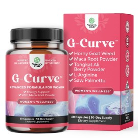 Natures Craft G-Curve Butt and Breast Enhancement Pills - Herbal Enhancer May Support Body Sculpting Curves with Saw Palmetto Extract Horny Goat Weed for Women *Results Vary 60 Count