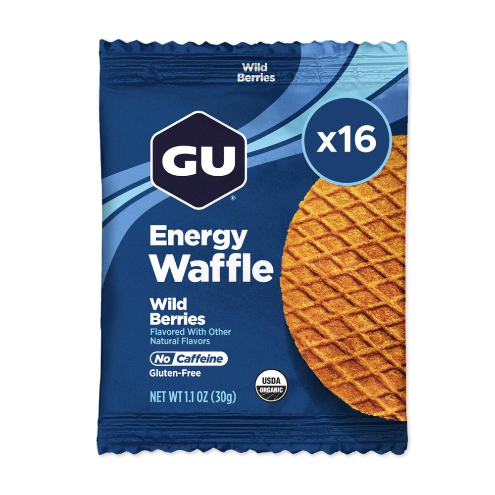 GU Energy Stroopwafel Wild Berry Sports Nutrition Waffle, Caffeine-Free, Gluten-Free, and Kosher dairy On-the-Go Energy for Any Workout, 16 Count