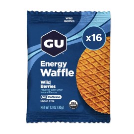 GU Energy Stroopwafel Wild Berry Sports Nutrition Waffle, Caffeine-Free, Gluten-Free, and Kosher dairy On-the-Go Energy for Any Workout, 16 Count
