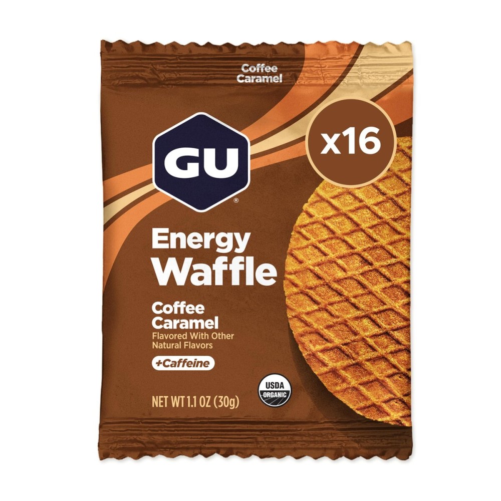 GU Energy Stroopwafel Caramel Coffee Sports Nutrition Waffle, Caffeine Included, and Kosher Dairy, On-The-Go Energy for Any Workout, 16 Count