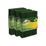 Scouring Pads - Heavy Duty Household Cleaning Scrubber with Non-Scratch Anti-Grease Technology - Reusable Scrubbing Pads - Green, 12 Pack