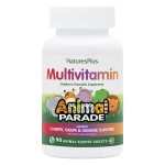 Natures Plus Animal Parade Children\'s Chewable Multivitamin - 90 Animal-Shaped Tablets, Pack of 2 - Natural Assorted Flavors - Vegan, Gluten Free - 90 Total Servings