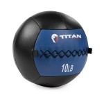 Titan Fitness 10 LB Soft Leather Medicine Wall Ball, Blue Color-Coded Weighted Wall Ball, Full Body Dynamic Exercise Med Ball, Core Fitness, Strength Training, Exercise Conditioning