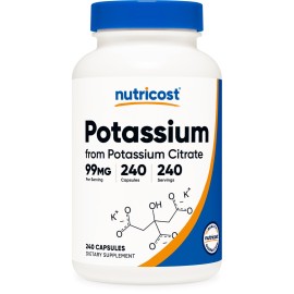 Nutricost Potassium Citrate 99mg, 500 Capsules (2 Bottles)