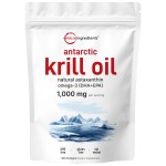 Micro Ingredients Antarctic Krill Oil Supplement, 1000mg Per Serving, 300 Soft-Gels, Rich in Omega-3s EPA, DHA & Natural Astaxanthin, Supports Immune System & Brain Health, Easy to Swallow
