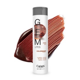 Celeb Luxury, Professional Semi-Permanent Hair Color Depositing Shampoo, Gem Lites Amber Colorwash, 8.25 Fl Oz (Pack of 1)