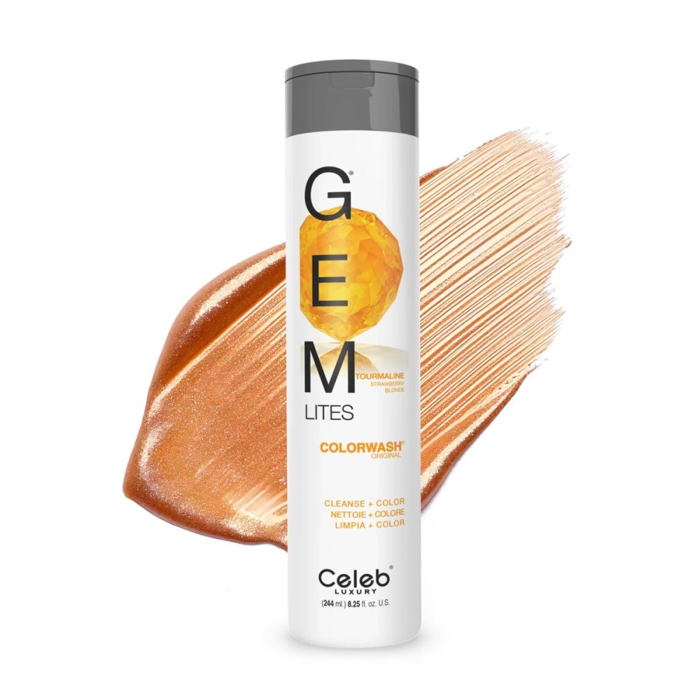 Celeb Luxury Gem Lites Colorwash, Professional Semi-Permanent Hair Color Depositing Shampoo, Tourmaline, 8.25 Fl Oz (Pack of 1)