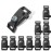 CooBigo 10pcs Pack Black 5/8 Compass Flint Scraper Fire Starter Whistle Buckle Plastic Paracord Bracelet Outdoor Camping Emergency Survival Travel Kits FLC158-FWC(Black)