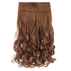 REECHO 16 1-Pack 3/4 Full Head Curly Wavy Clips in on Synthetic Hair Extensions HE008 Hairpieces for Women 5 Clips 3.9 Oz per Piece - Linen