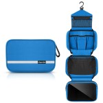 dopobo Travel Toiletry Bag for Women, Dopp Kit for Men, Waterproof Makeup Bag Shaving Bag with Hanging Hook, Portable Toiletry Organizer for Traveling and Camping (Blue)