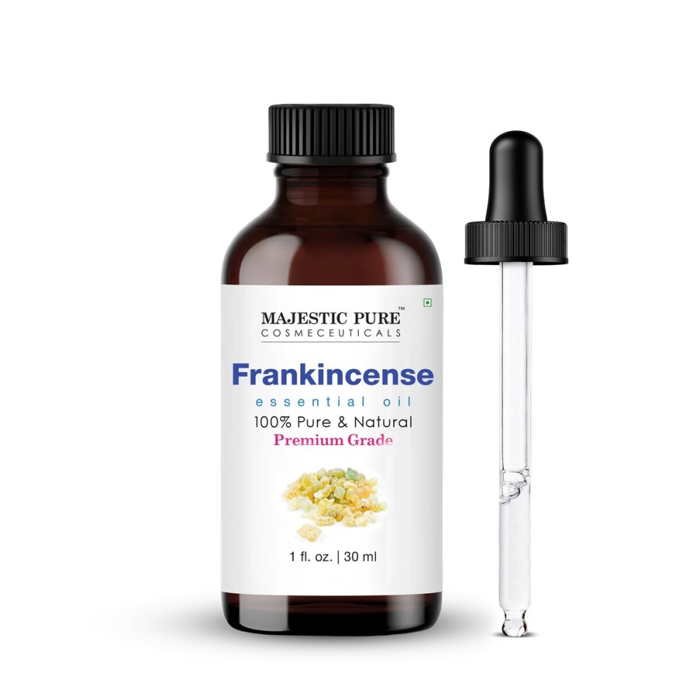 Majestic Pure Essential Oil with Glass Dropper - 100% Pure and Natural - Essential Oils for Diffuser, Aromatherapy, Soap and Candle Making, Frankincense Essential Oil, Frankincense Oil, 1 Fl Oz