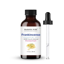 Majestic Pure Essential Oil with Glass Dropper - 100% Pure and Natural - Essential Oils for Diffuser, Aromatherapy, Soap and Candle Making, Frankincense Essential Oil, Frankincense Oil, 1 Fl Oz