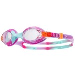 TYR Swimple Tie-Dye Kids\' Swim Goggles - Non-Mirrored Swimming Goggles for Competitive Training and Recreation - Anti-Fog, UVA/UVB Protection, Watertight Seal - Clear/Pink/Mint