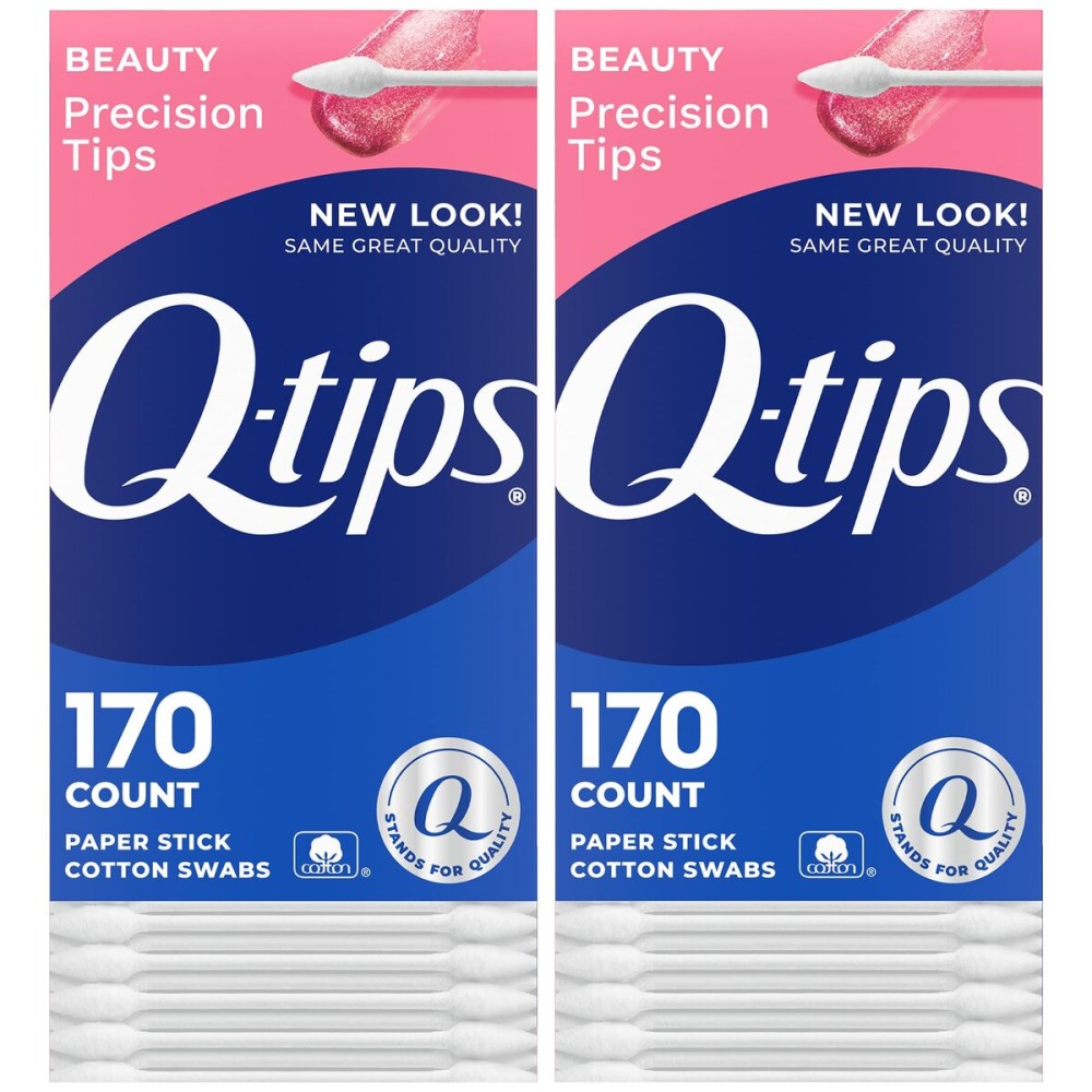 Q-tips Precision Tips Cotton Swabs 170 Count 2-Pack - Makeup Tools, Beauty, Personal Care & Household Essentials