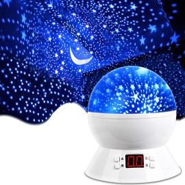 MOKOQI Star Night Light Projector for Kids with Timer - Glow in The Dark Stars and Moon, Best Gift for 1-14 Years Old