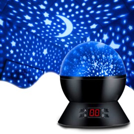 MOKOQI Star Projector Night Lights for Kids with Timer, Toys for 2-5-14 Year Old Boys Room Lights for Kids Glow in The Dark Stars Moon for Child Sleep Peacefully, Birthday Gifts for Boys-Black