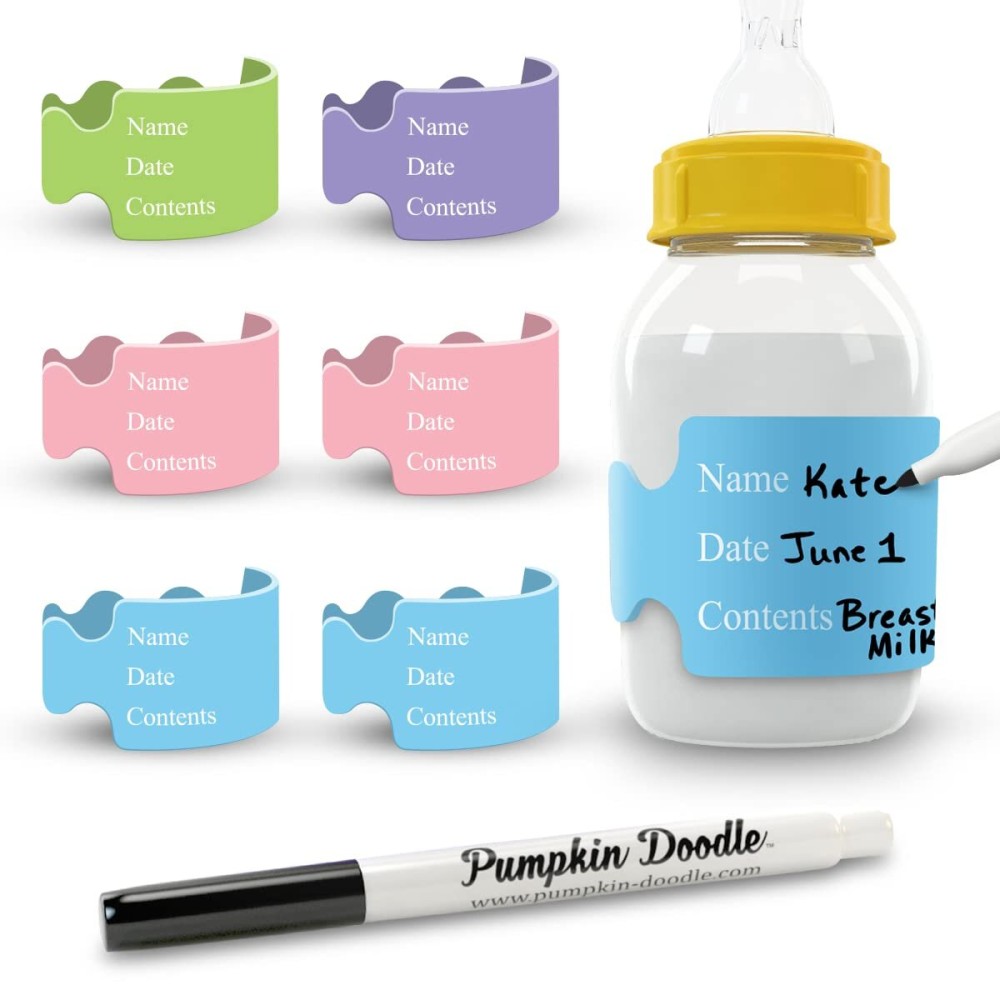 Pumpkin Doodle The Original Write and Reuse Baby Bottle Labels for Daycare