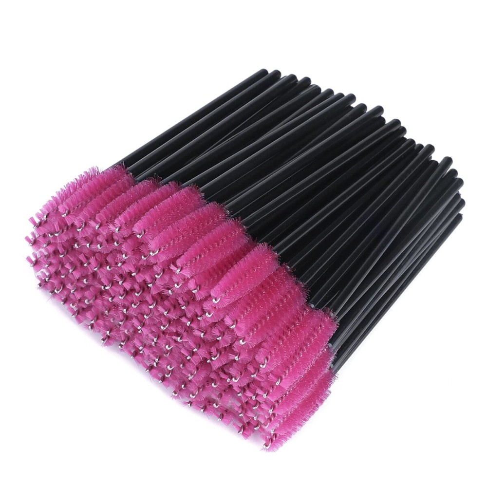 G2PLUS 300PCS Eyelash Brush, Disposable Mascara Wands Applicator Makeup Tools, Eyebrow Spoolies Brush for Eyelash Extensions and Brow (Red)