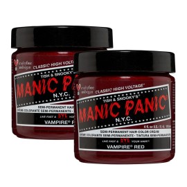 MANIC PANIC Classic Vampire Red Semi Permanent Hair Color - Deep Blood Red Hair Dye for Women & Men That Lasts 4-6 Weeks - Vegan, Ammonia & Cruelty-Free - Create & Mix Custom Shades (4oz / 2pk)