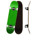 Yocaher Professional Complete 7.75 Skateboard w/7Ply Maple Deck, BlackWidow Premium Grip Tape, Aluminum Alloy Truck, ABEC-9 Bearing - Stain Green