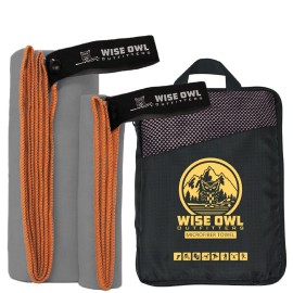 Camping Towel by Wise Owl Outfitters - Ultra Soft Compact Quick Dry Microfiber - Great for Fitness, Hiking, Yoga, Travel, Sports, Backpacking & The Gym - Free Bonus Hand Towel 30x60 GY