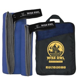 Wise Owl Outfitters Microfiber Camping Towel - Quick Dry Towel for Travel, Backpacking, Hiking, Beach, Gym & Yoga - Compact, Fast Drying & Lightweight