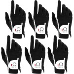 FINGER TEN Golf Gloves Men Right Left Handed Golfer Mens Glove RainGrip Hot Wet Weather Value 6 Pack, All Weather in Black X-Large (Black, X-Large, Right)