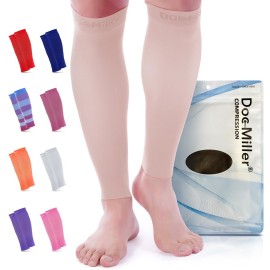 Doc Miller Compression Calf Sleeve for Men & Women - 20-30mmHg Graduated Support for Running, Shin Splints, Calf Strain - Knee High, Small to 6XL Plus Size