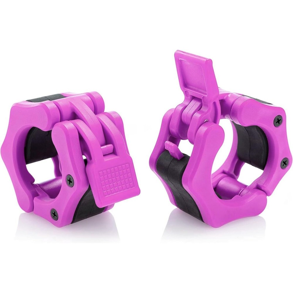 Greententljs Barbell Clip 2 inch Olympic Quick Release Pair of Locking 2-inch Pro Weight Bar Plate Locks Clamp Collar for Workout Weightlifting Fitness Training (Pink)